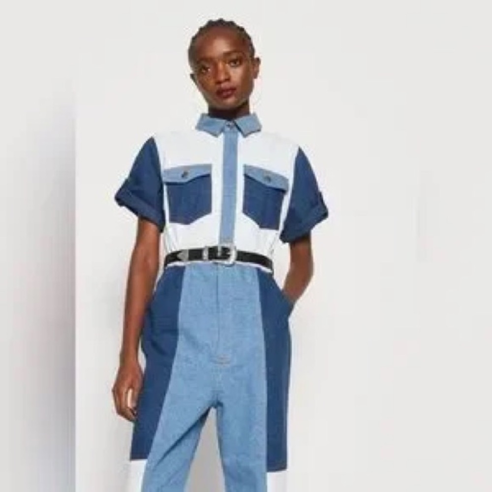 Farm Rio Cutwork Denim Jumpsuit Size 27